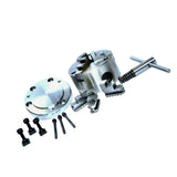 100mm (4") 3-Jaw Self-Centring Chuck with Back Plate for 3" & 4" Rotary Table