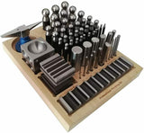 BLUEFOX TOOLS 56 Pcs Dapping Punch Set Jumbo Doming & Steel Swage Block | Professional Jewelry Forming & Metal Shaping Kit