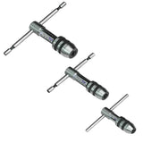 BlueFox 3-Piece T-Handle Tap Wrench Set – Precision Tap Holders with Jaw Openings 1/16"-1/2"(M1-M12) for Taps, Reamers, Screw Extractors & Drill Bits