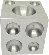 Premium Steel Dapping Block β Large 75mm (3") Cube with 25 Depressions | Jewelry Making & Metal Forming Tool