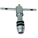 BLUEFOX TOOLS Reversible Ratchet T-Handle Tap Wrench - (1/16'' to 5/32''(1.5 to 4.0 mm)) | Adjustable Tool, Steel Thread Holder | Ratcheting T-shaped Tap Holder Wrench