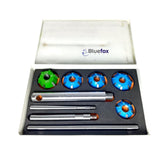 BLUEFOXTOOLS 5-Piece Carbide Tipped Valve Seat & Face Cutter Set | Precision Engine Valve Reconditioning Kit with Pilots | 20° & 45°