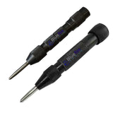 Heavy and Medium Duty Automatic Center Punch with Hardened Steel - Pack of 2 Premium Universal Metal Hand Tool for Machinists and Carpenters Spring Loaded with Adjustable Knurled Cap and Hard-Shell