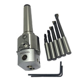 BLUEFOX TOOLS 1.5″ (38 mm) Precision Adjustable Boring Head with MT3 Shank & 5 Carbide Boring Bars | High Accuracy Milling Boring Head Set