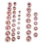 Valve Seat Grinding Stones Set of 36 Pcs for Sioux Holder 11/16" Thread – Heavy Duty 80 Grit Medium Aluminum Oxide Pink Stones – Multiple Sizes from 1" to 2.1/2" – Dressable Stones with Thread Intact