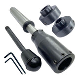 BlueFox Lathe Tailstock Die Holder Attachment with MT3 Shank – Supports Multiple Die Sizes 13/16", 1", 1-5/16", 1-1/2" – Ideal for Precision Thread Cutting