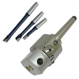 BLUEFOX TOOLS New Precision 1.5'' Adjustable Boring Head with MT1 Shank & Carbide Boring Bars 3PCS