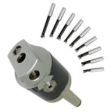 BLUEFOX TOOLS 2" Adjustable Boring Head 1-1/2"x18 TPI with Mt2 Shank 9Pcs Brazed Tool
