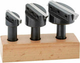 Bluefox Fly Cutter Holder Set 3 Pcs with ½ Inch Shank and HSS Square Tool Bits Metal Lathe Milling Machine Fly Cutting Tool with Wooden Stand | Milling Fly Cutters 1/2" Shank | 3 in Fly Cutter