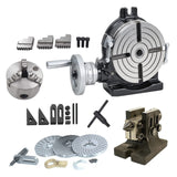 BLUEFOX TOOLS 6"/150mm New Rotary Table, 3jaw Self Centering Chuck + Back & Dividing Plate Tailstock