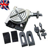 4" Horizontal & Vertical Precision Rotary Table with 14pc Clamping Kit | Milling Machine Indexing Table | UK STOCK