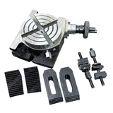 4" Horizontal & Vertical Precision Rotary Table with 14pc Clamping Kit | Milling Machine Indexing Table | UK STOCK
