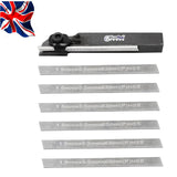 Mini Lathe 8mm Parting Tool Holder with 6 M2 HSS Blades | 8 x 8mm Cut-Off Tool Set | UK STOCK