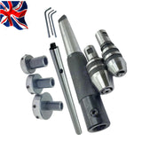 Lathe Tailstock Tap & Die Holder Set MT3 | 8 Piece Threading & Tapping Kit | UK STOCK