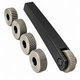 1/2" x 1/2" x 4" Single Wheel Knurling Tool Holder with 6 HSS Knurling Wheels, 12mm Square Shank, 0.5mm 1mm 1.5mm Fine Medium Coarse Knurls for Lathe | USA STOCK
