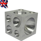 Steel Dapping Doming Block 50mm (2") Cube with 18 Half-Sphere Depressions 3.5–39mm | Jewelry Forming Block | Bluefox Tools | UK STOCK