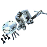 100mm 3 Jaw Self Centering Chuck with Back Plate for 3" & 4" Rotary Table Bluefox | UK STOCK