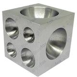 Steel Dapping Doming Block 50mm (2") Cube with 18 Half-Sphere Depressions 3.5–39mm | Jewelry Forming Block | Bluefox Tools | UK STOCK