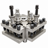 T2 Dixon Type Quick Change Tool Post Set with 2 Standard Tool Holders, 26mm Tool Capacity, 97x97x72mm Main Block for Colchester Student Master Lathe | UK STOCK