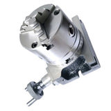 80mm Horizontal Vertical Rotary Table with 80mm 3-Jaw Self Centering Chuck, T-Nuts & Bolts | Milling Indexing Table Kit | BLUEFOX TOOLS