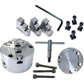 Precision 80mm 3-Jaw Self-Centering Chuck with Fitted Backplate | For 3” & 4” Rotary Tables | Complete Mounting Kit