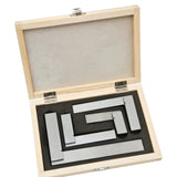 4-Piece Precision Engineers Steel Square Set – 2”, 4”, 6”, 8” Hardened & Ground Measuring Squares UK STOCK