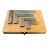 4-Piece Precision Engineers Steel Square Set – 2”, 4”, 6”, 8” Hardened & Ground Measuring Squares UK STOCK
