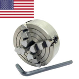 4 Jaw Independent Lathe Chuck 70mm (2-1/4") M14 x 1 Thread – Mini Lathe Precision Chuck