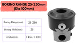 100mm Adjustable Boring Head with R8 Arbor – Precision Milling Boring Head 1-1/2" × 18 TPI Thread | Fine Feed 0.01mm | Solid Steel Boring & Drilling Head