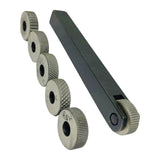 Single Wheel Knurling Tool Holder with 6 HSS Knurls | 12mm Shank Mini Lathe Knurling Tool Set
