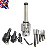 MT3 Boring Head Kit 38mm 1.5" Precision Boring Head with 5 Carbide Boring Bars & 3 Fly Cutters, M12 x 1.75 Drawbar, M14 x 1 Mounting Thread | UK STOCK