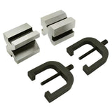 Precision Engineers All Steel Vee Blocks Clamp Set – Matched Pair Hardened Steel V Blocks with Clamps | DE