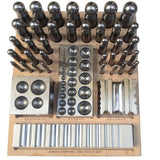 40 Piece Dapping & Doming Punch Set | Hardened Steel Jewelry Forming Kit with Blocks & Wooden Base | DE