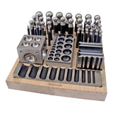 40 Piece Dapping & Doming Punch Set | Hardened Steel Jewelry Forming Kit with Blocks & Wooden Base | DE