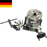 4" Rotary Table with 100mm 4 Jaw Self Centering Chuck & Backplate | Horizontal Vertical Milling Set | DE