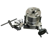 4" Rotary Table with 100mm 4 Jaw Self Centering Chuck & Backplate | Horizontal Vertical Milling Set | DE