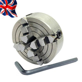 70mm 4 Jaw Independent Lathe Chuck M14 x 1 Thread | Reversible Jaws Mini Lathe Chuck | UK STOCK