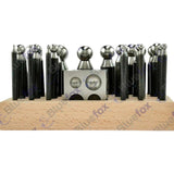 Jewellers 25 Piece Doming Block & Punch Set | Steel Dapping Forming Kit with Wooden Stand | UK STOCK