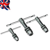 T-Handle Tap Wrench Set 3 Piece | M1-M4, M4-M8 & M6-M12 | Ratchet Tapping Wrench Set | UK STOCK