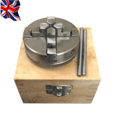 65mm 4 Jaw Self Centering Mini Lathe Chuck M14 x 1 Thread | Reversible Jaws with Wooden Box | UK STOCK