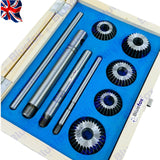 Valve Seat & Face Cutter Set 5 Piece Kit with Wooden Box | Vintage Car & Motorcycle Engine Repair | UK STOCK