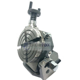 3" (75mm) Tilting Rotary Table 4 Slot | 90° Adjustable Milling & Metalworking Table | UK STOCK
