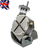 4" (100mm) Tilting Rotary Table 4 Slot | 90° Adjustable Milling & Metalworking Table | UK STOCK