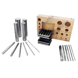 17 Pcs Steel Swage Block & Forming Punch Set with Stand | Jewelry Forming & Shaping Tools | Bluefox Tools | DE