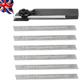 10mm Mini Lathe Cut Off Parting Tool Holder with 6 M2 HSS Blades | 10 x 10 x 75mm | Bluefox Tools | UK STOCK