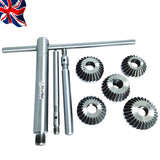 5 Piece Valve Seat Cutter Set 20° & 45° Carbon Steel | Vintage Car, Bike, Jeep & Tractor Engine Valve Seat Cutting Kit | Bluefox Tools | UK STOCK