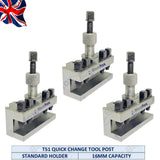 3 Pack T51 T1 Quick Change Tool Holders | 16mm Capacity for Boxford & Small Harrison Lathes | Bluefox Tools | UK STOCK