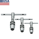 BLUEFOX TOOLS 3-Piece Adjustable T-Handle Tap Wrench Set | M1-M12 Metric & Imperial Tap Sizes | USA STOCK