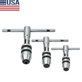 BLUEFOX TOOLS 3-Piece Adjustable T-Handle Tap Wrench Set | M1-M12 Metric & Imperial Tap Sizes | USA STOCK
