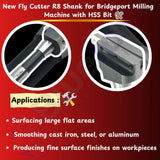 R8 Fly Cutter with 3/8" HSS Square Tool Bit | 2-1/2" Fly Cutter for Bridgeport Milling Machines | UK STOCK